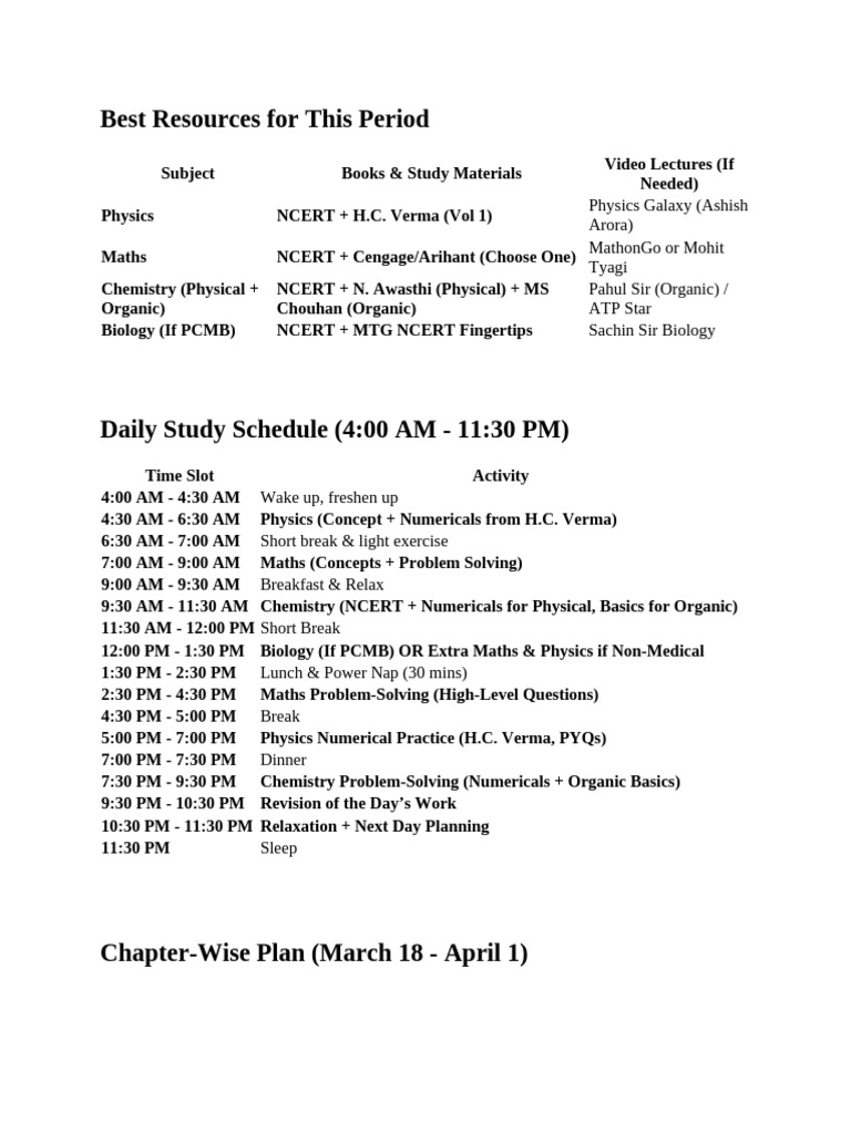 Comprehensive Study Plan for Science Exams | PDF | Chemistry | Function ...