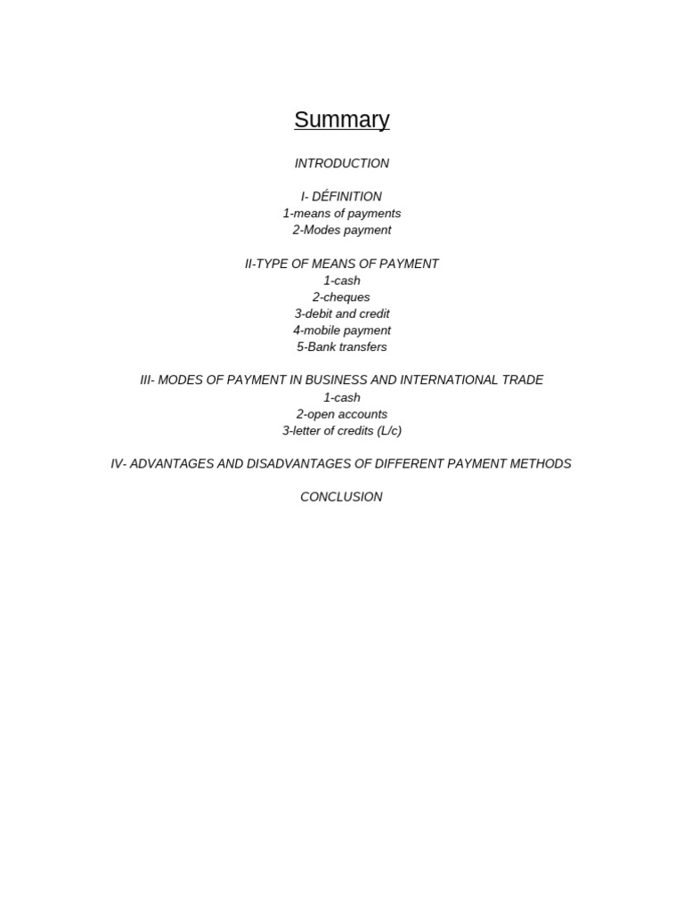 Payment Methods Overview | PDF