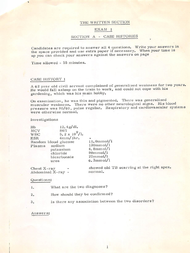 Old MRCP Questions - 01 | PDF