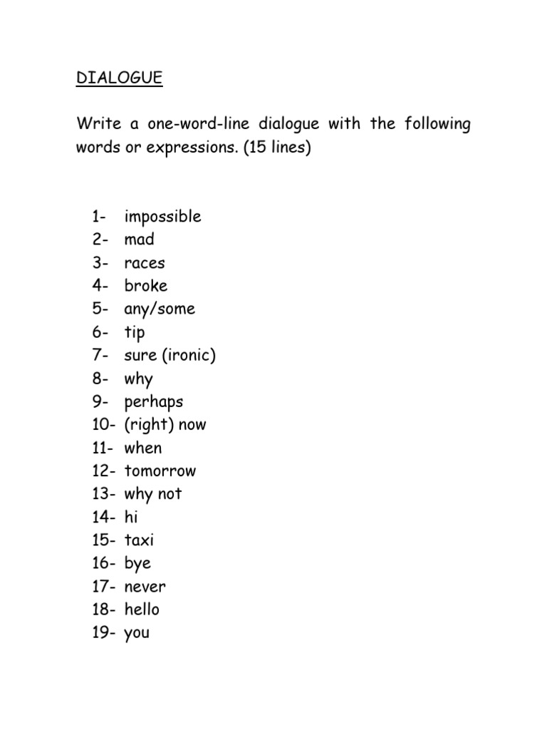 Complete the Dialogue Exercise | PDF