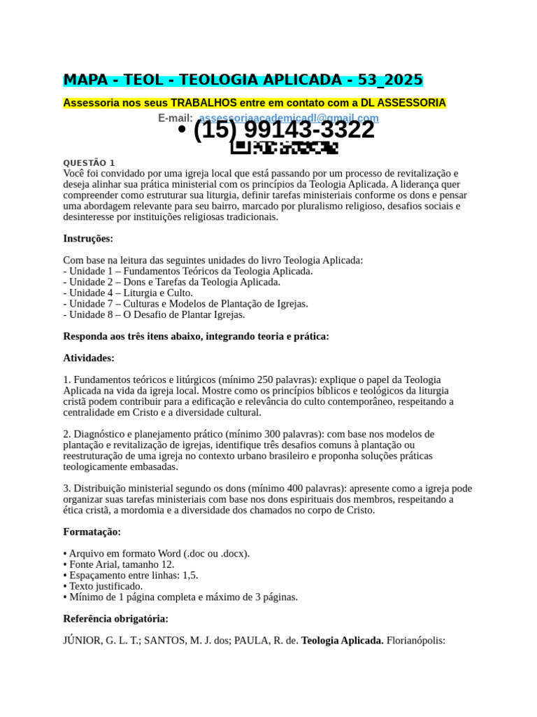 Mapa - Teol - Teologia Aplicada - 53 - 2025 | PDF