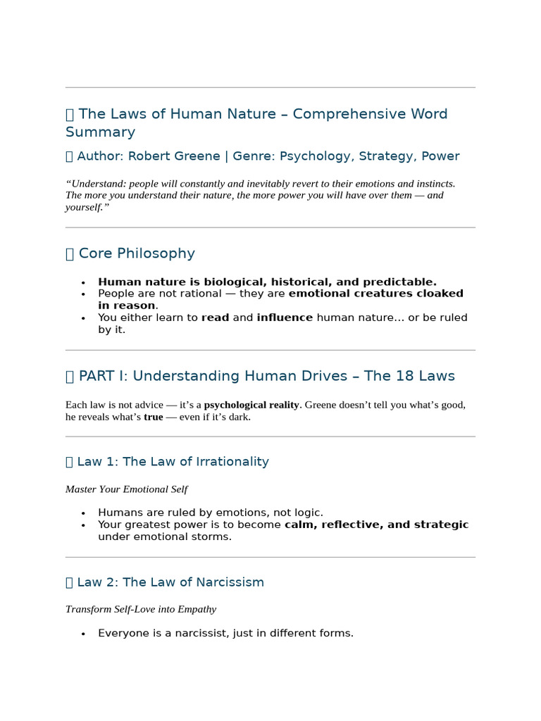 Mastering Human Nature: A Summary | PDF | Narcissism | Behavioural Sciences