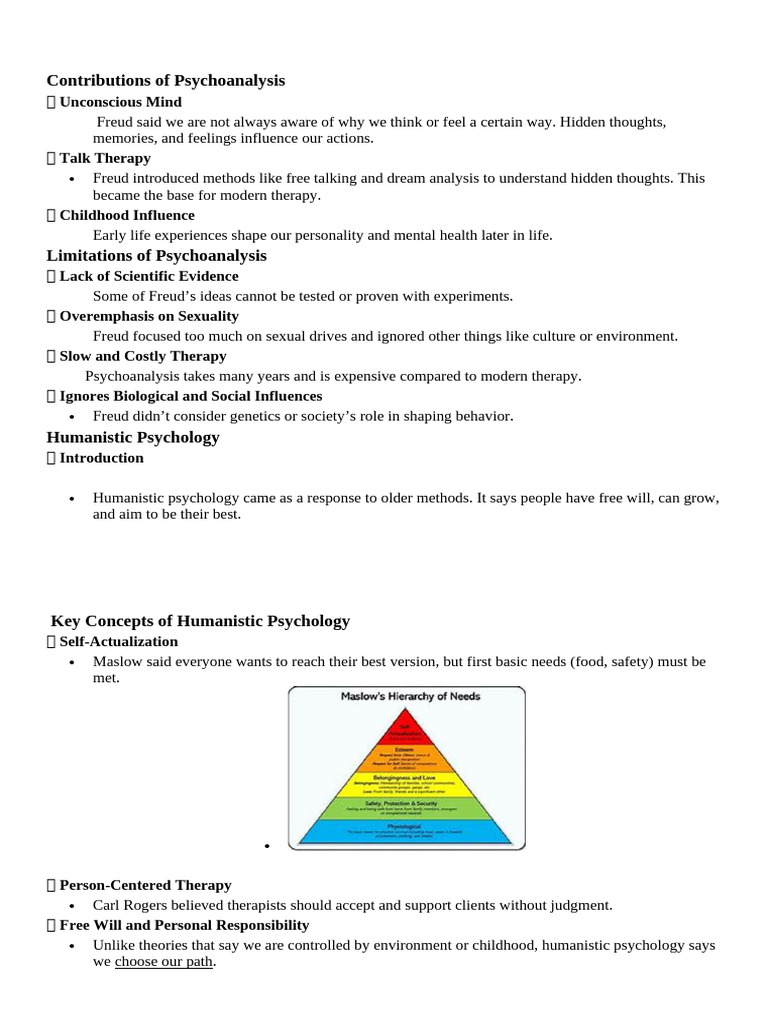 Contributions of Psychoanalysis | PDF | Humanistic Psychology ...