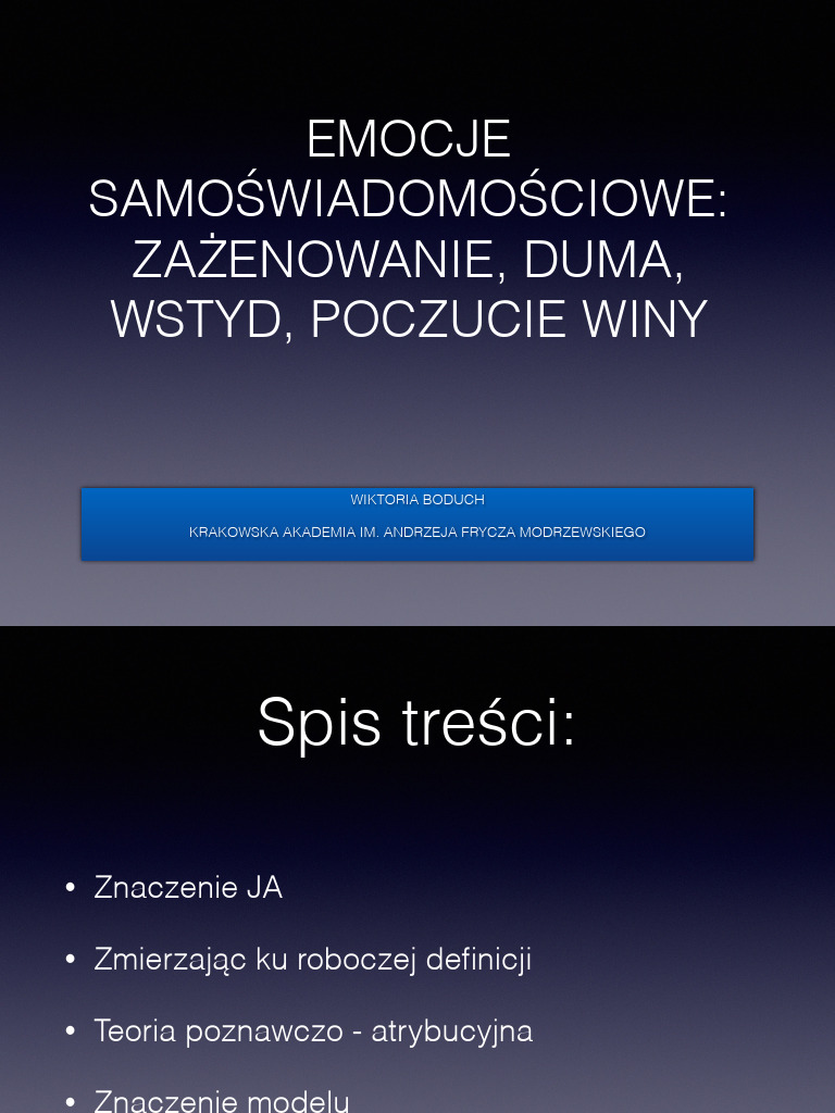 Psych Emocji-Em - samoLwiadomoLciowe-pdf - Prez | PDF