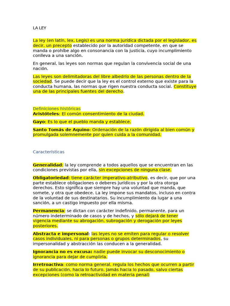Conceptos Clave de la Ley y Conciencia | PDF | La Ley natural | Estatuto