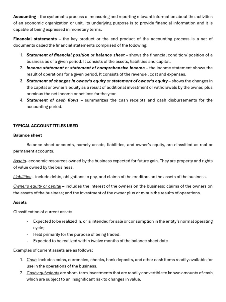 Understanding Financial Statements and Accounts | PDF | Debits And ...