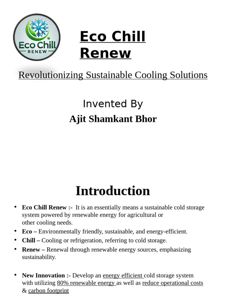 Eco Chill Renew Presentation | PDF