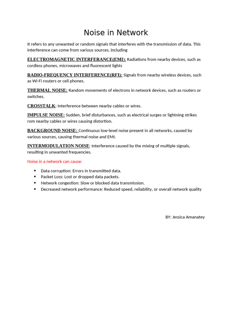 Noise in Network | PDF
