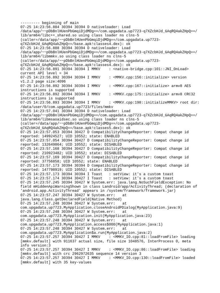 Com - Upgadata.up7723 Logcat | PDF | Java (Programming Language ...