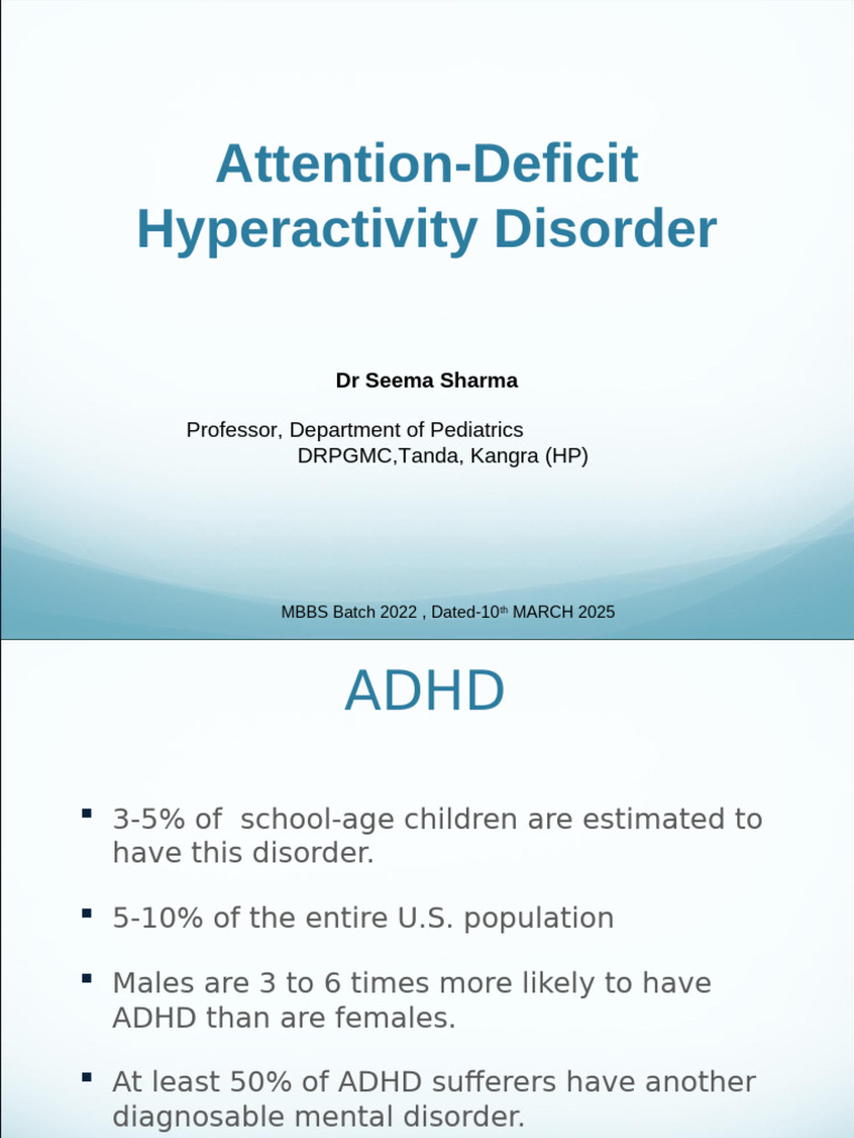 Understanding ADHD: Symptoms and Treatments | PDF | Attention Deficit ...