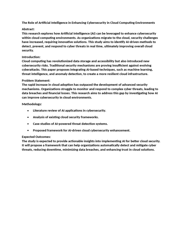 The Role of Artificial Intelligence in Enhancing Cybersecurity in Cloud ...