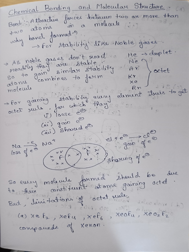 Chemical Bonding Notes | PDF