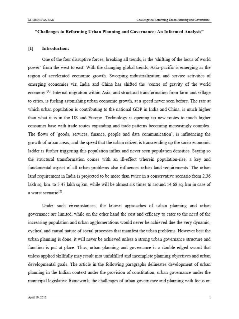Challenges For Urban Planning in 21st Century | PDF | Governance | Taxes