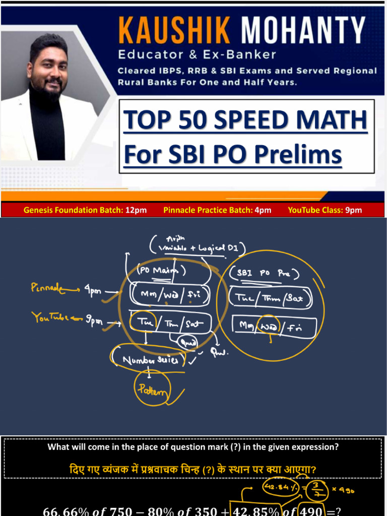 Top 50 Speed Maths For Sbi Po Prelims 2023 Pdf