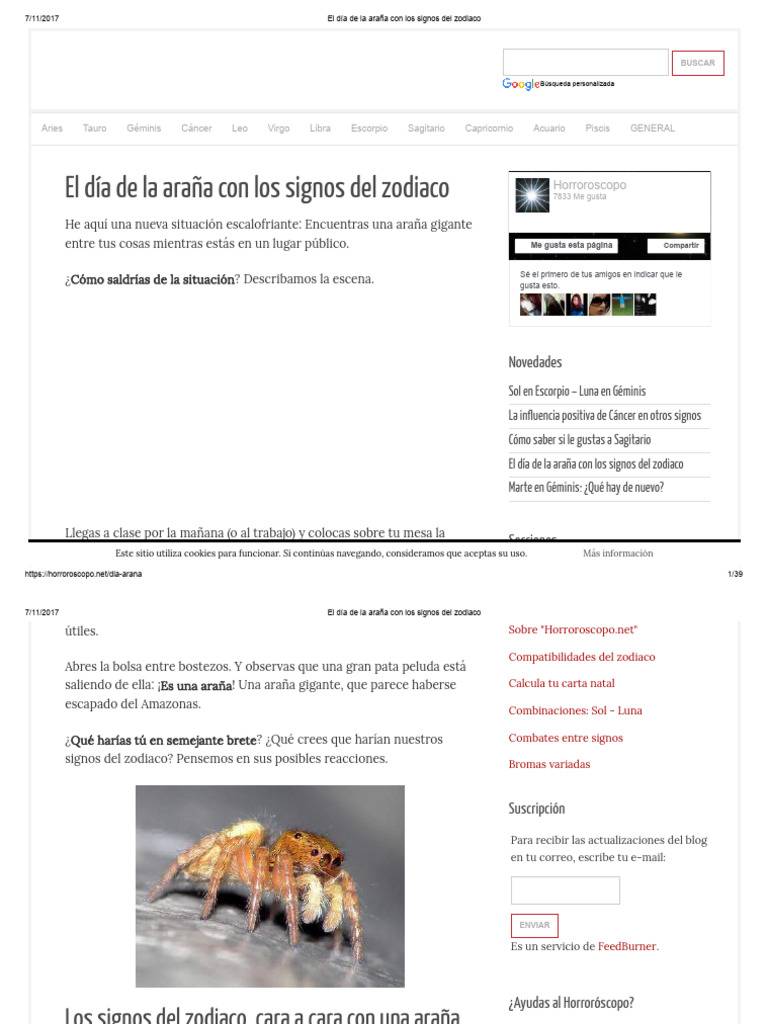 El Día de La Araña Con Los Signos Del Zodiaco | PDF | Zodíaco | Signo ...