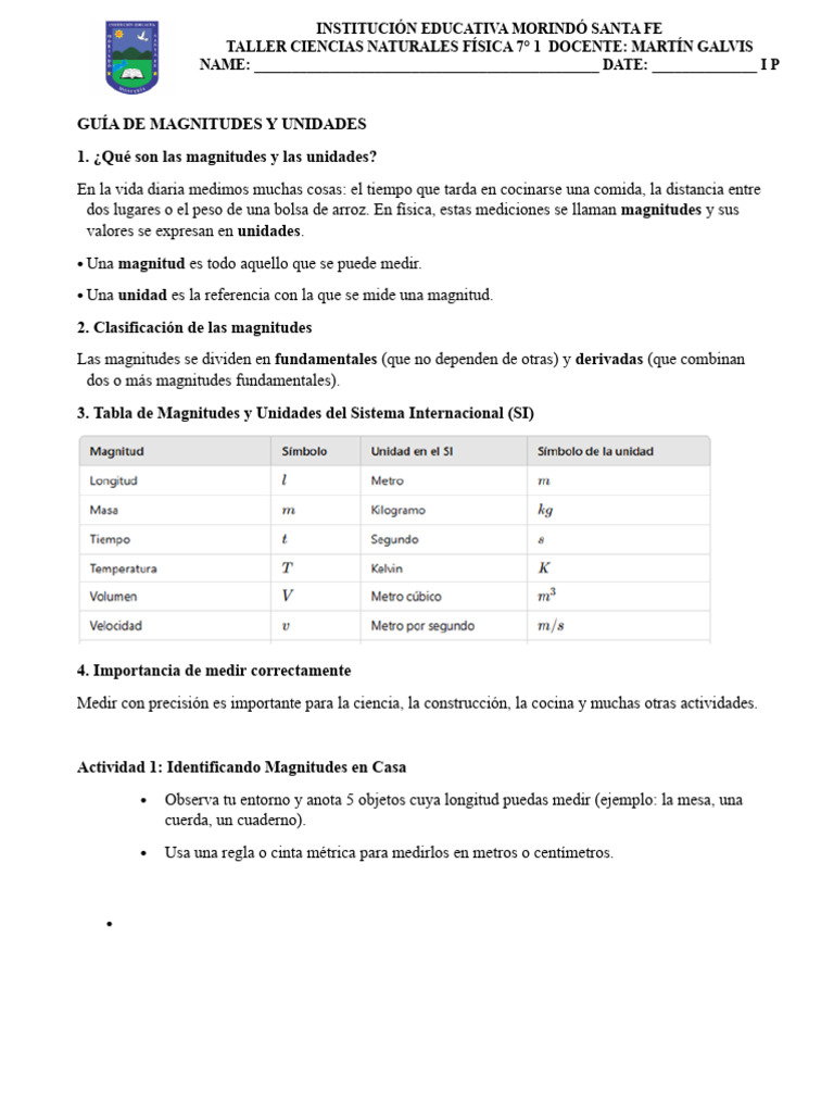Guía de Magnitudes y Unidades en Física | PDF