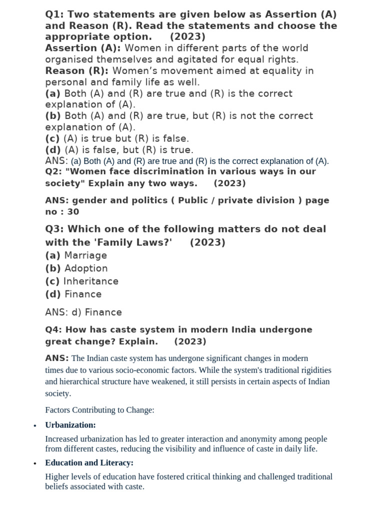 Caste and Gender Equality in India | PDF | Gender | Gender Studies