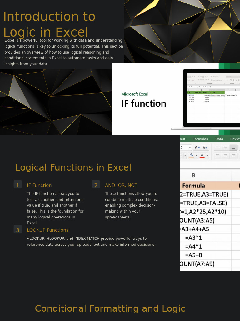 Introduction To Logic in Excel | PDF