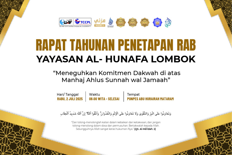 Rapat Tahunan Yayasan Al-Hunafa 2025 | PDF