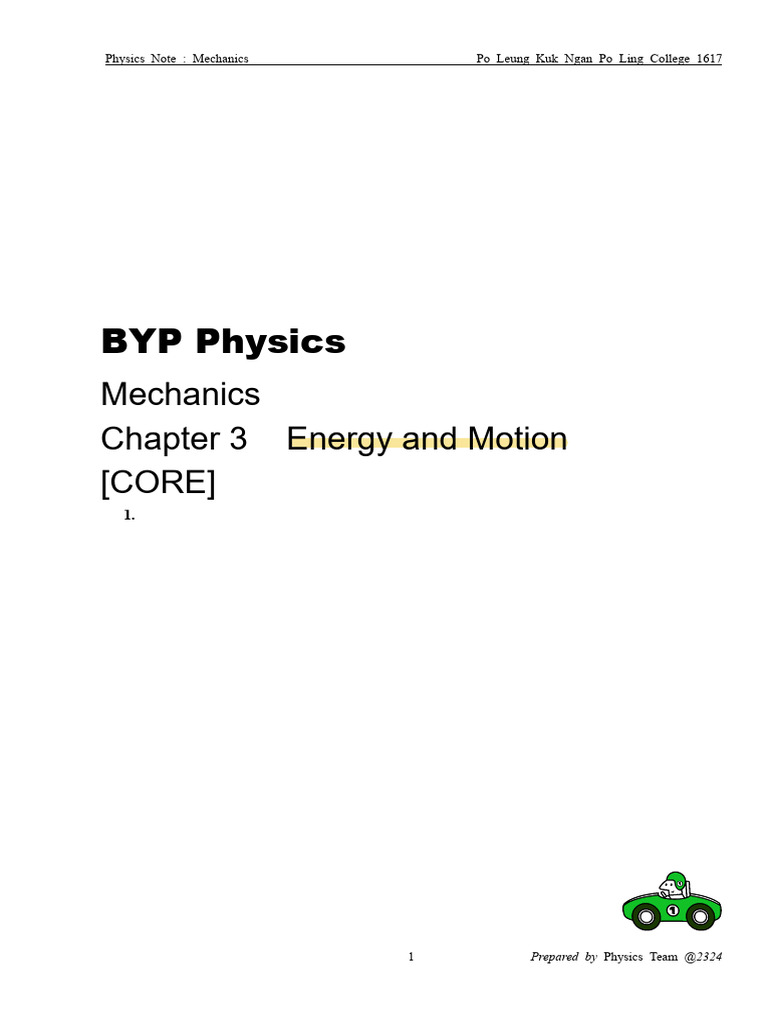 IB Physics Chapter 3 Energy and Motion | PDF | Newton's Laws Of Motion ...