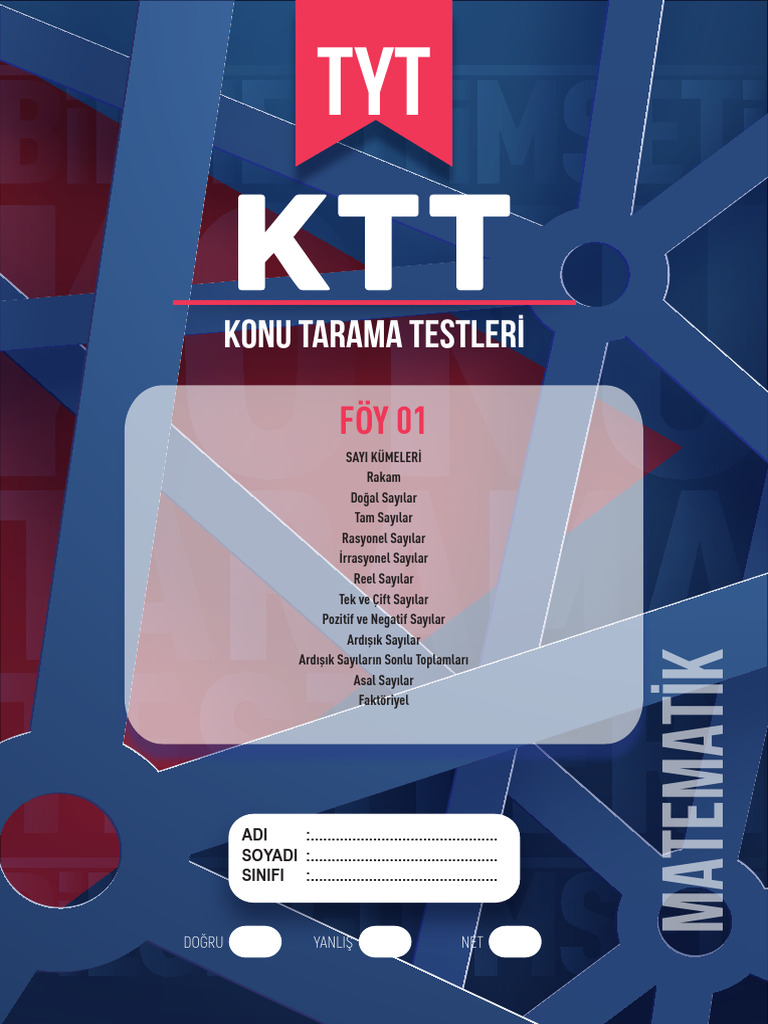 TYT MATEMATİK KTT - FÖY 1 - Ornek | PDF