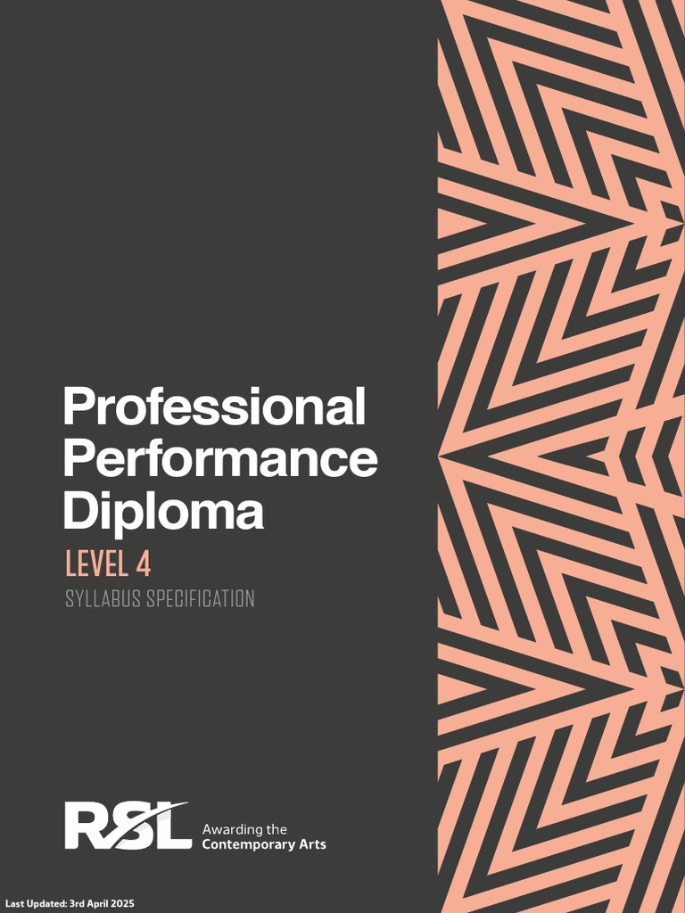 Level 4 Performance Diploma Overview | PDF | Dances
