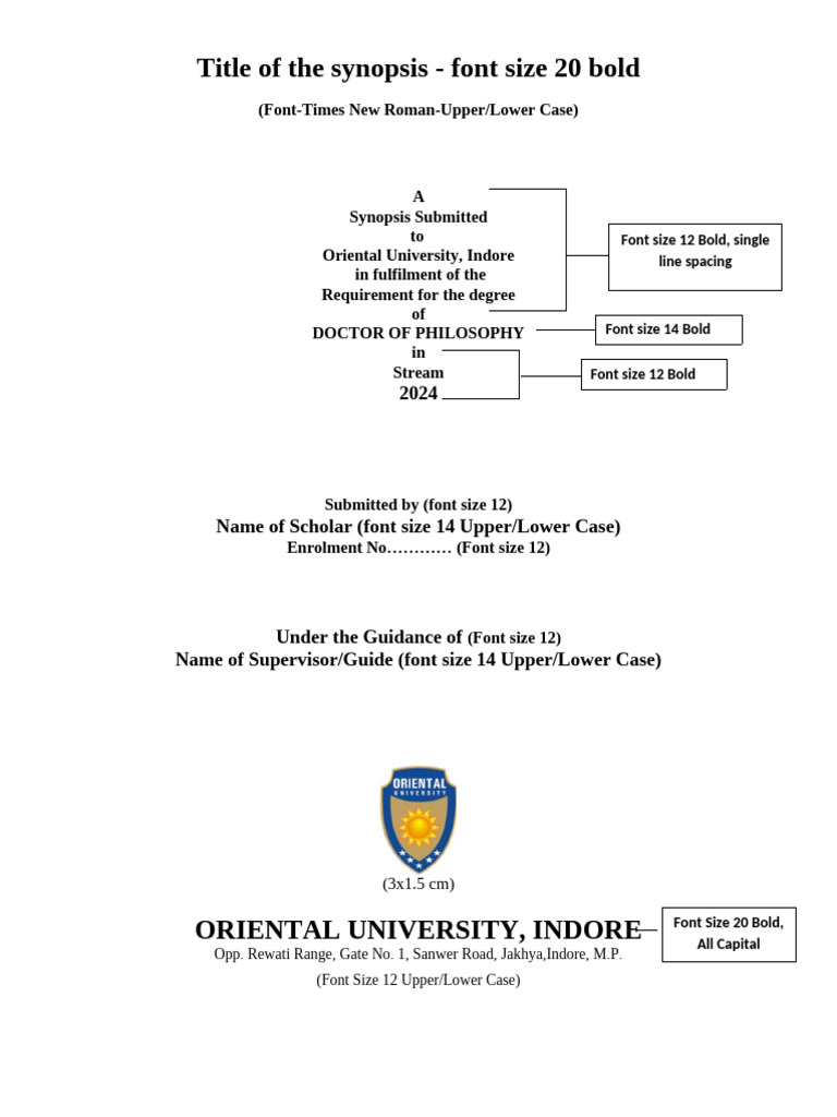 Synopsis Cover Page Format Guide | PDF