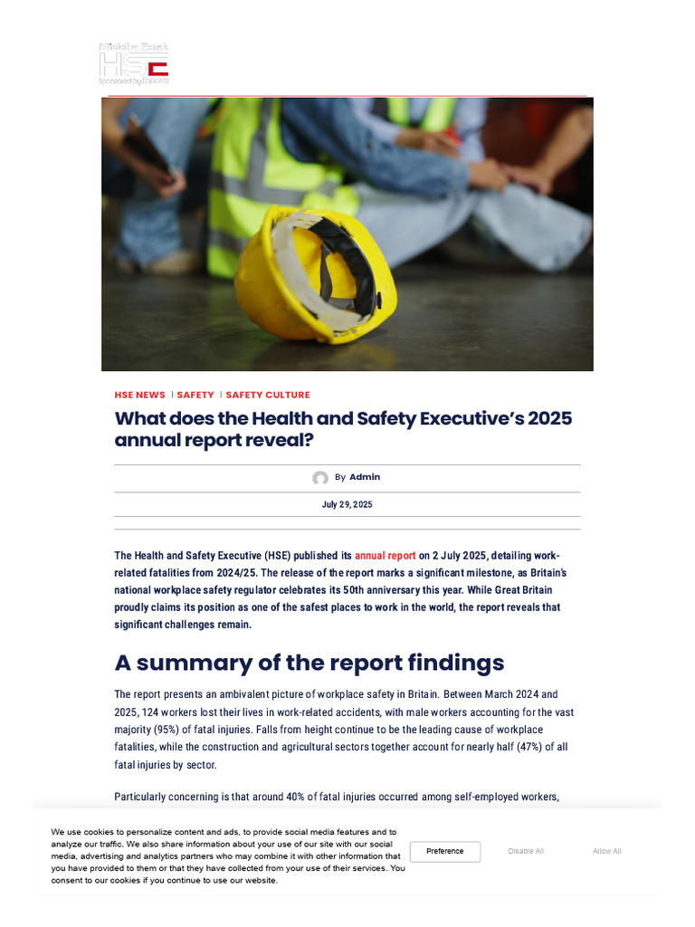 HSE 2025 Report: Workplace Safety Insights | PDF | Occupational Safety ...