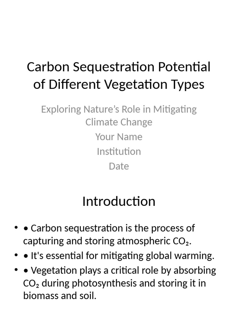 Carbon Sequestration Potential Presentation | PDF | Carbon ...