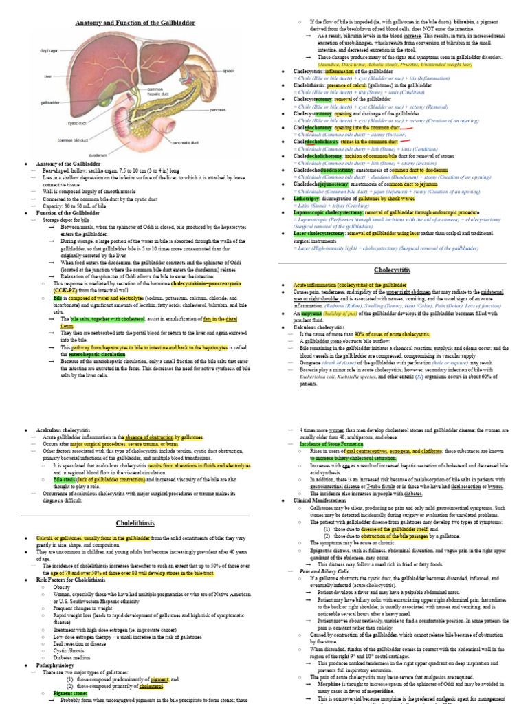 Gallbladder Function and Disorders Explained | PDF | Gallbladder | Bile