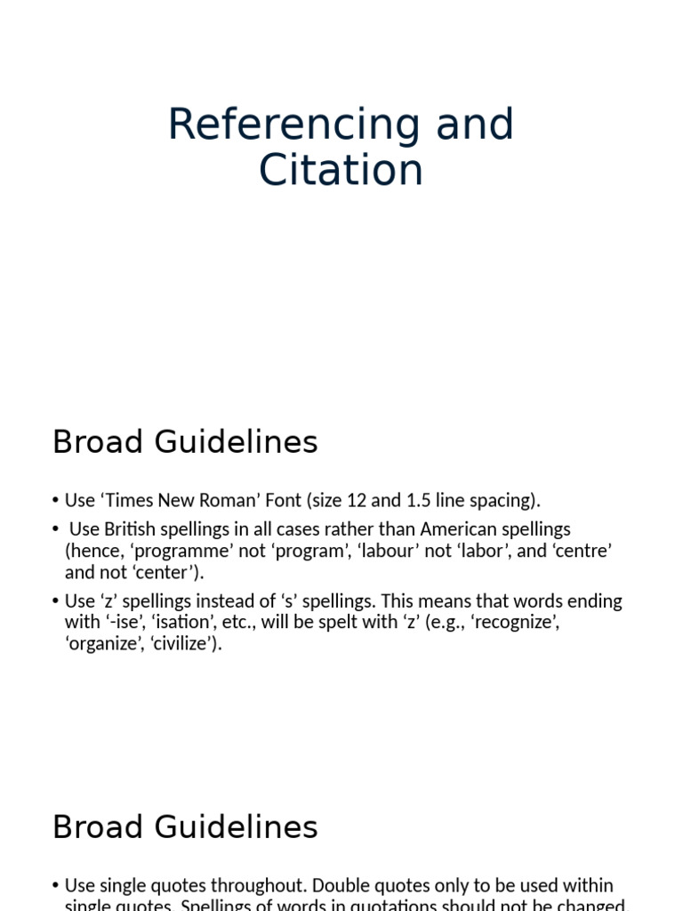 Guidelines for Referencing and Citation | PDF | Citation | Science