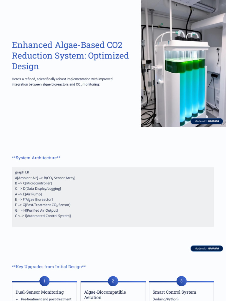 Enhanced Algae Based CO2 Reduction System Optimized Design (2) | PDF