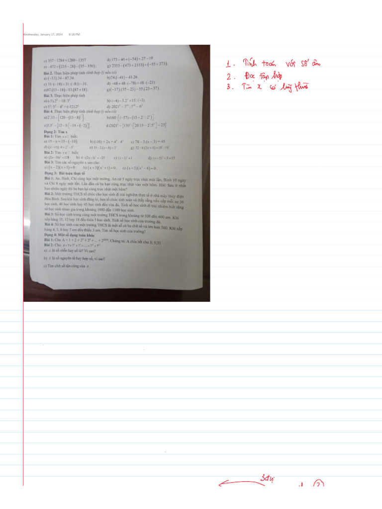 ÔN CK1 Toán 6 | PDF