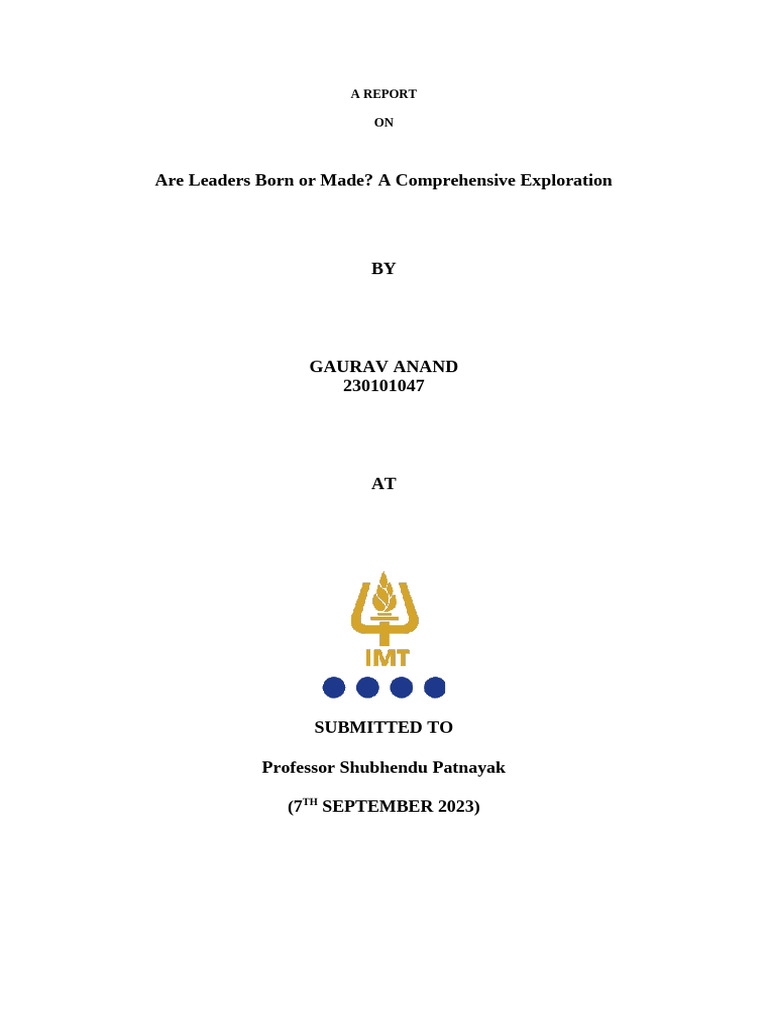Gaurav Anand OB 230201047 | PDF | Leadership | Human Resource Management