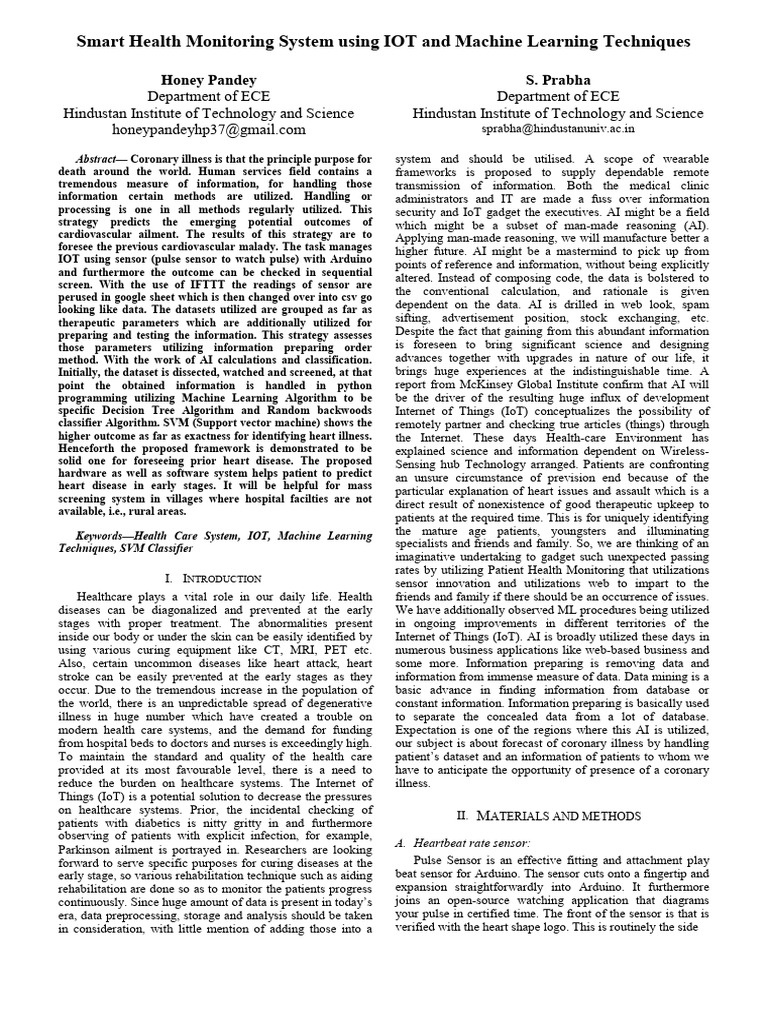 IoT-Based Heart Disease Prediction System | PDF | Internet Of Things ...