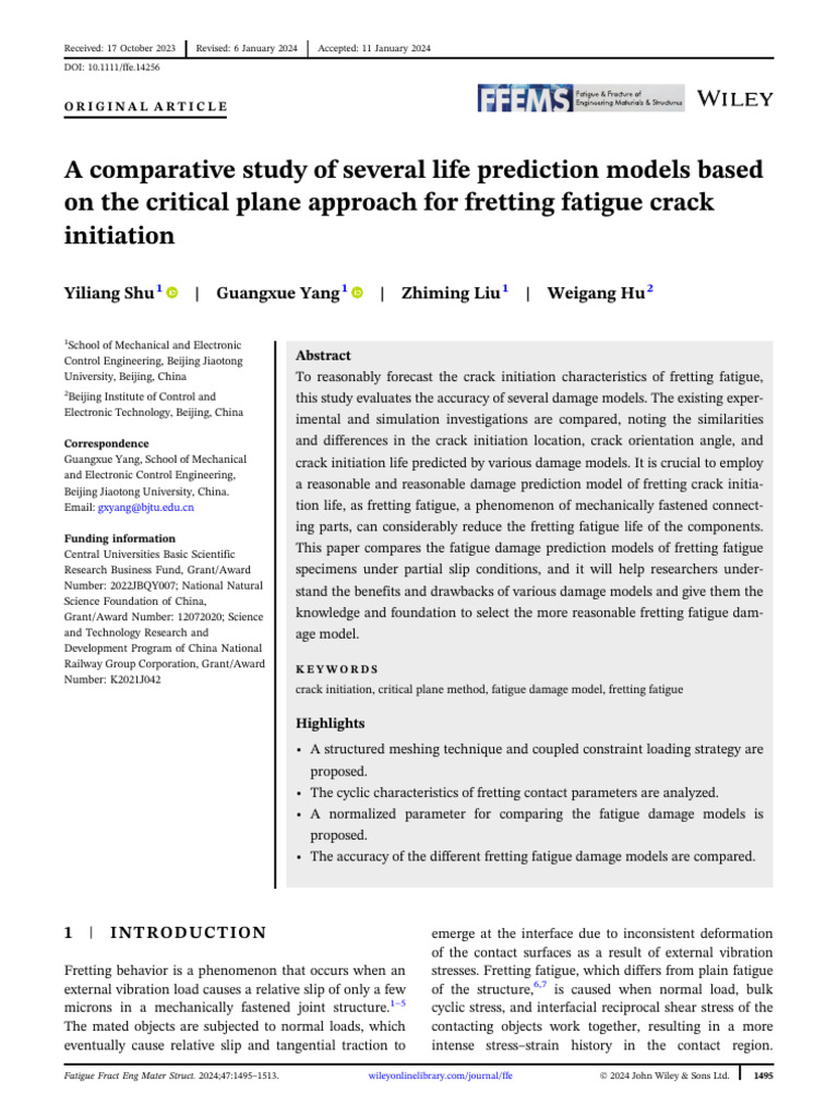 A Comparative Study of Several Life Prediction Mod | PDF | Fatigue ...