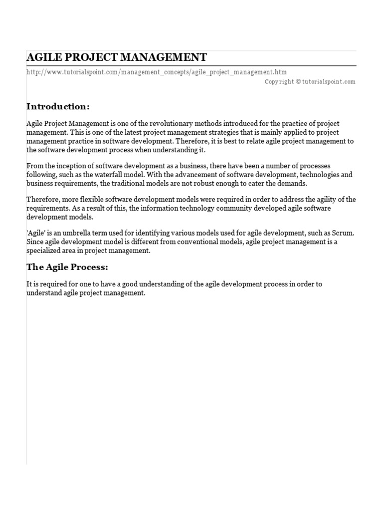 Agile Project Management Overview | PDF | Agile Software Development ...