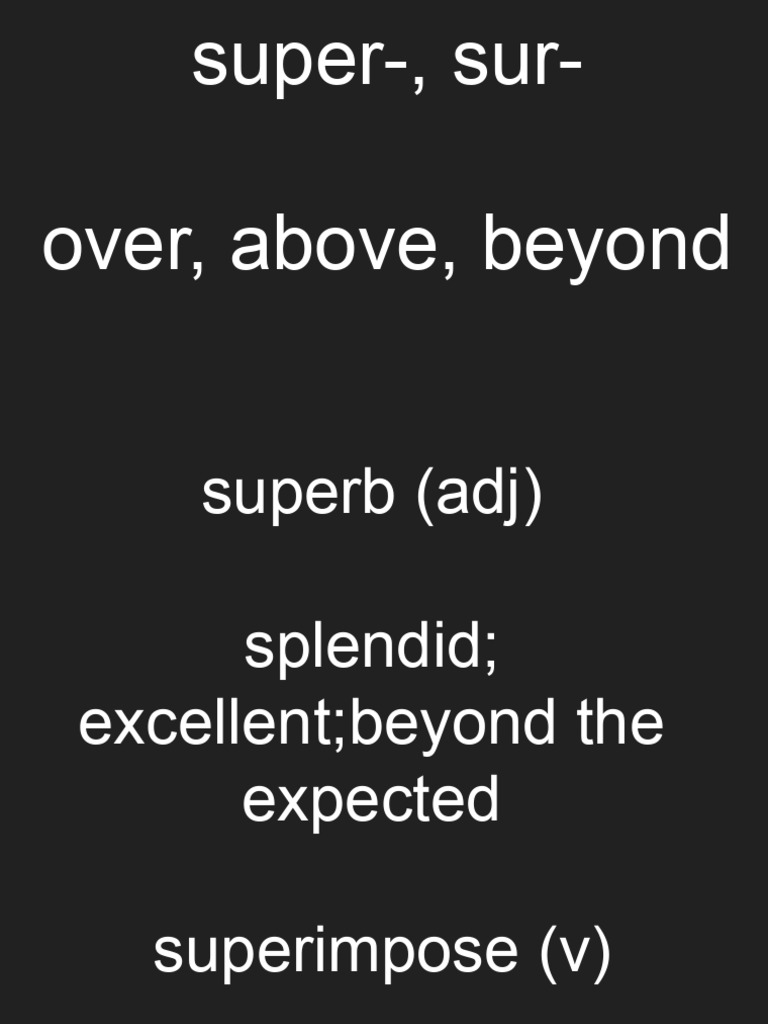 Understanding Prefixes: Super and Sur | PDF
