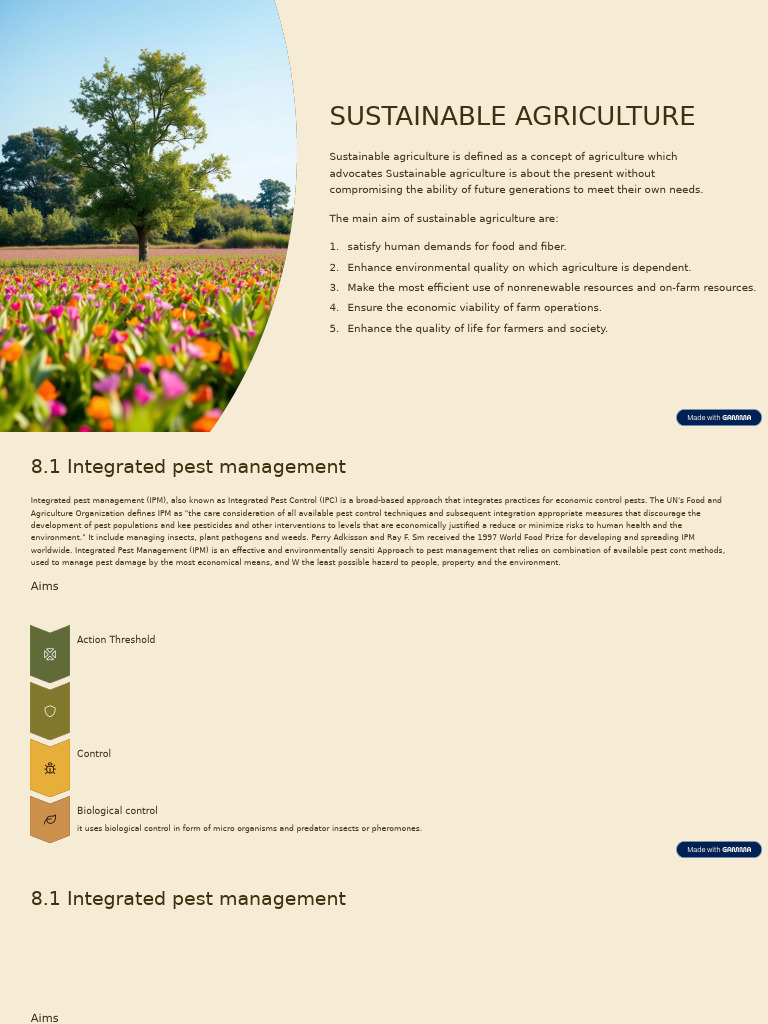 Sustainable Agriculture and IPM Overview | PDF | Genetic Engineering ...