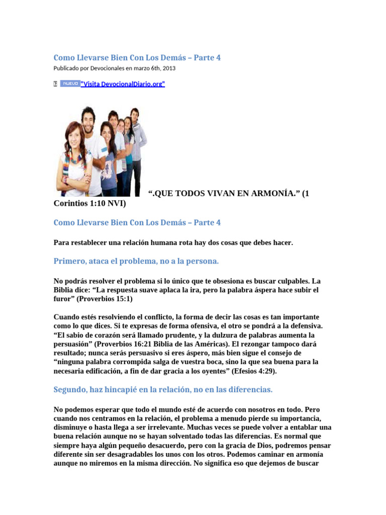 Como Llevarse Bien Con Los Demás | PDF