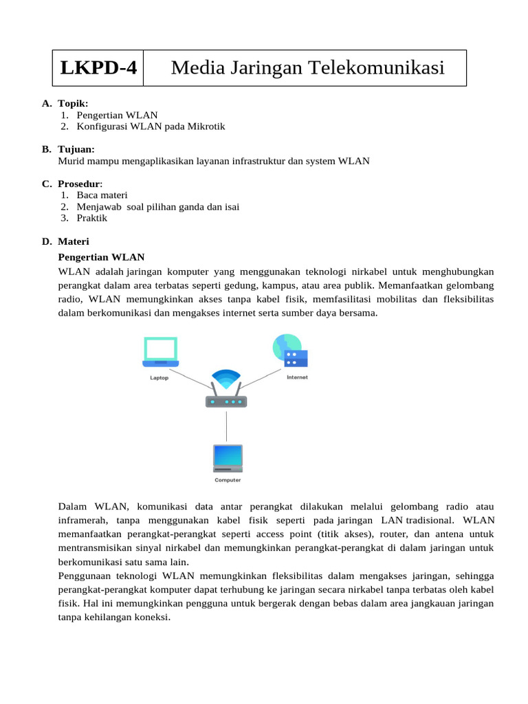 Konfigurasi WLAN pada Mikrotik | PDF