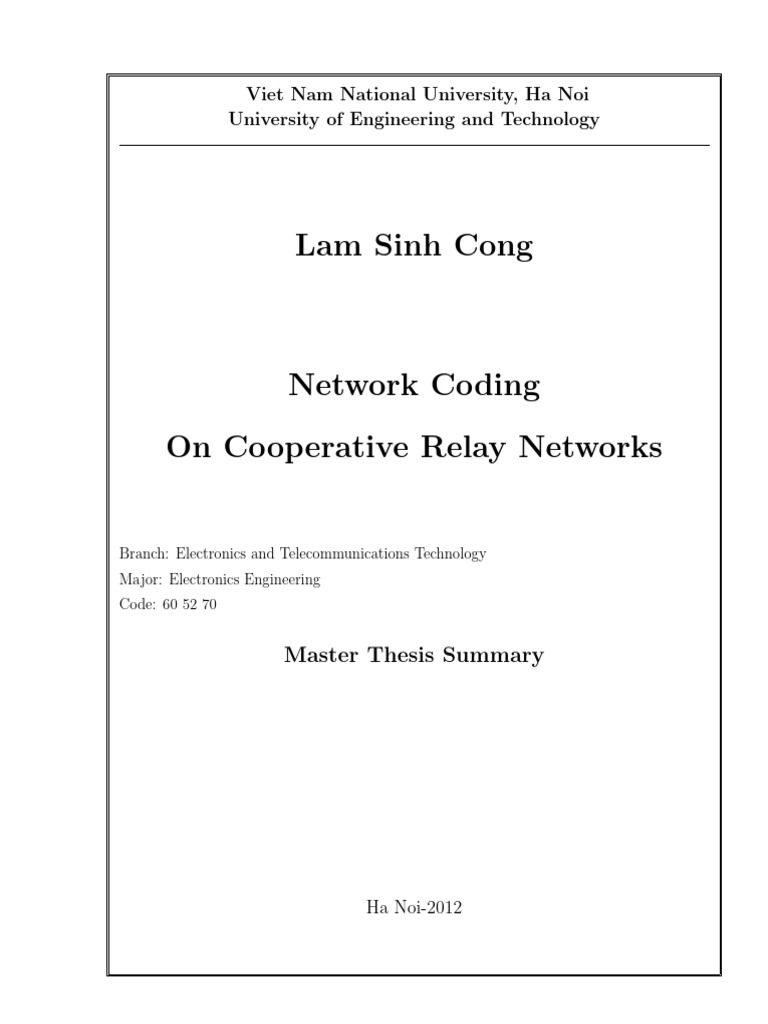Network Coding in Cooperative Relay Networks | PDF | Mimo | Computer ...