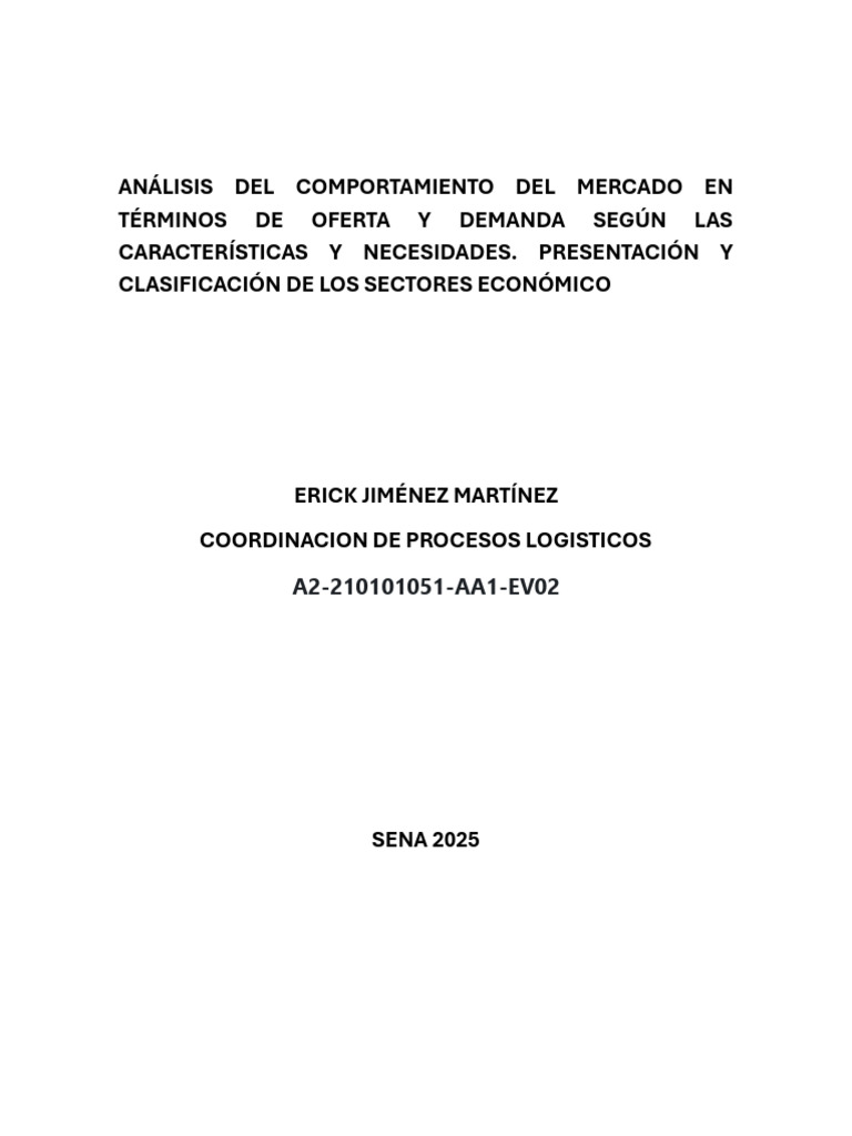 Análisis de Oferta y Demanda en Sectores Económicos | PDF | Mercado ...