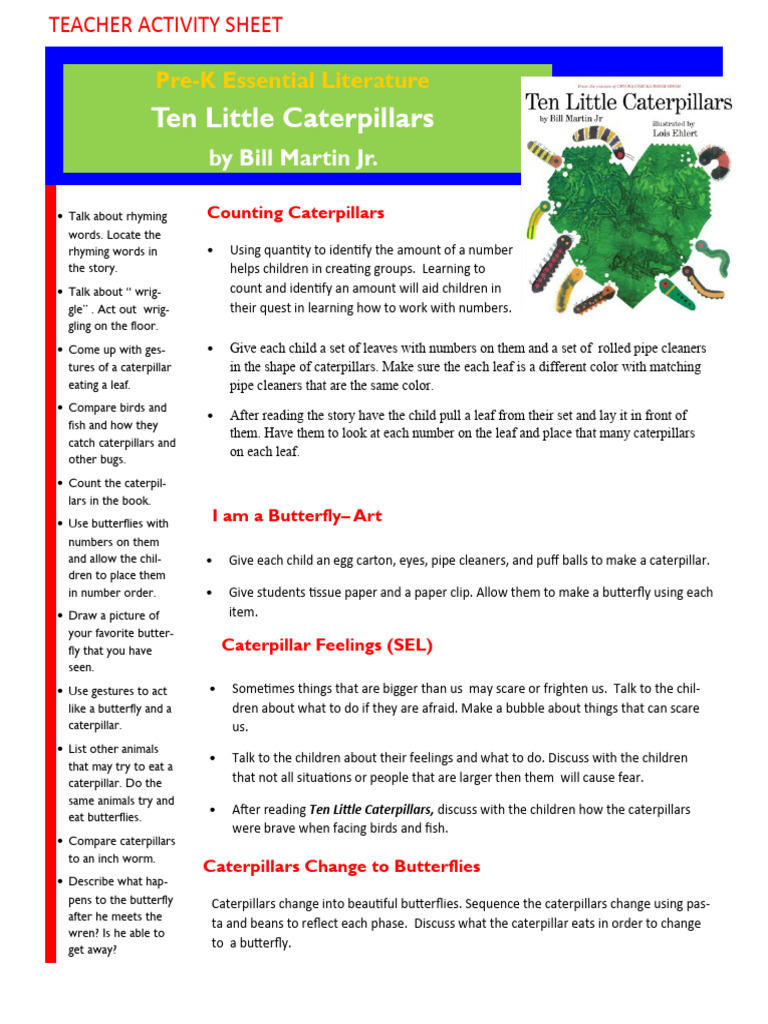 Ten Little Caterpillars Activities | PDF