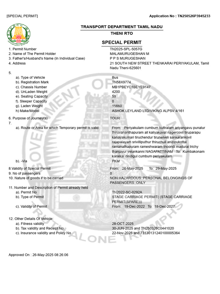 Special Permit for Bus Transport | PDF | Transport