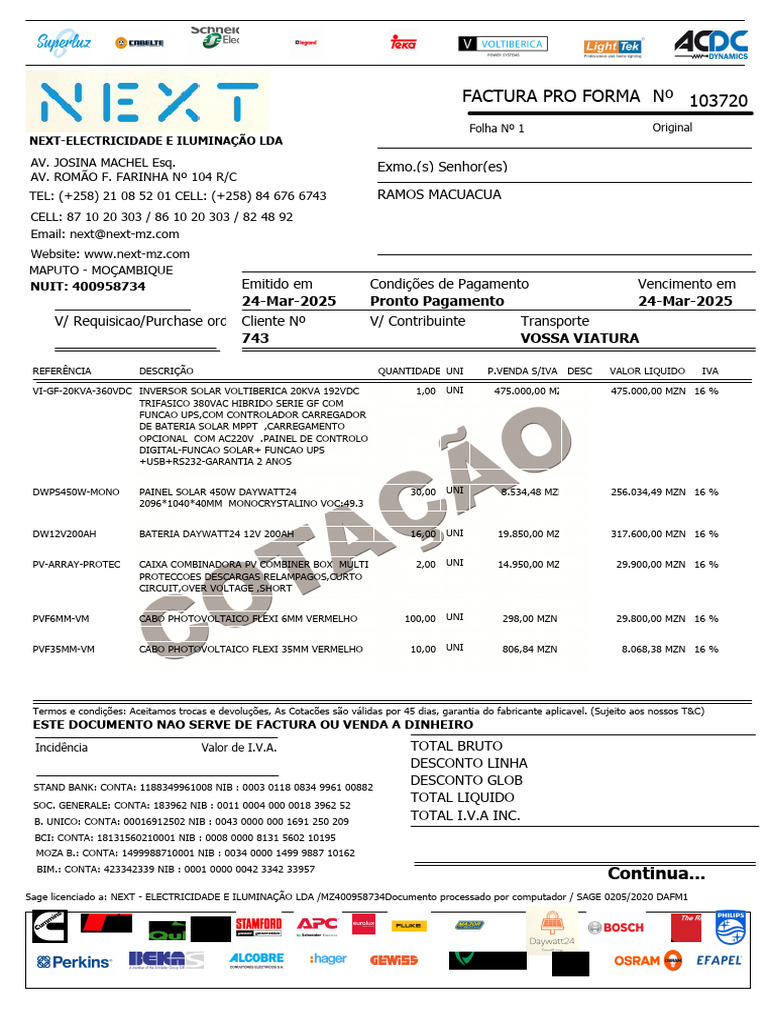 Factura Pro Forma 1 103720 | PDF