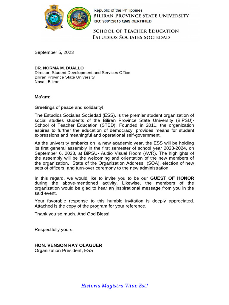 ESS General Assembly Invitation 2023 | PDF