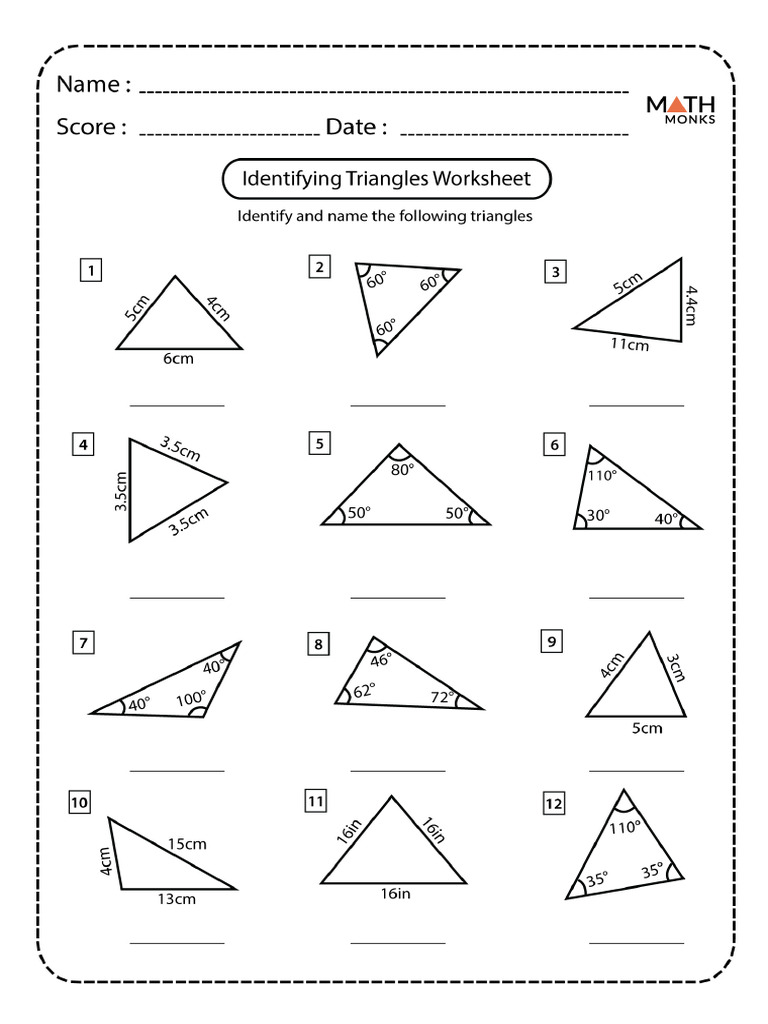 Identifying Triangles Worksheet | PDF