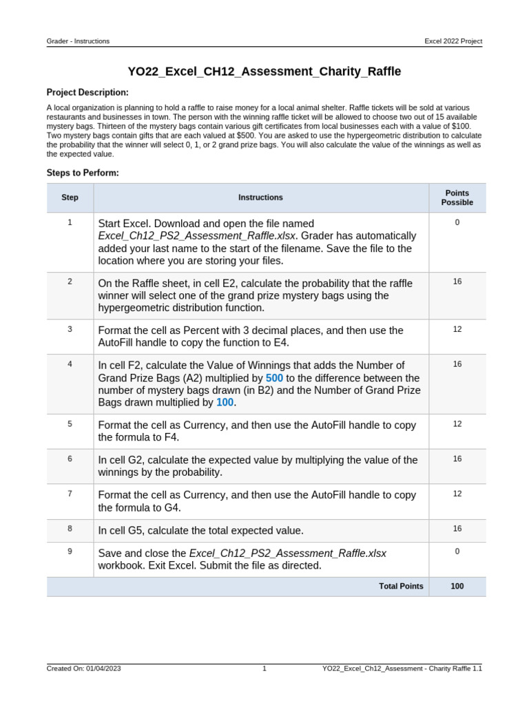 Excel Raffle Probability Calculation Guide | PDF | Microsoft Excel