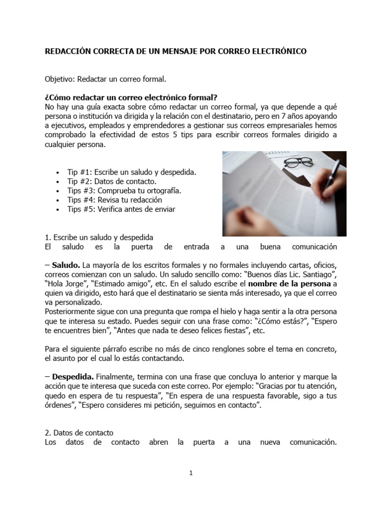 Cómo redactar un correo formal | PDF